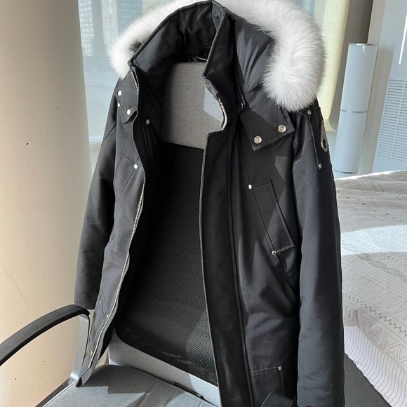 Moose Knuckles Stirling Fur Parka Size S Small (Black/White Fur) - Picture 5 of 8